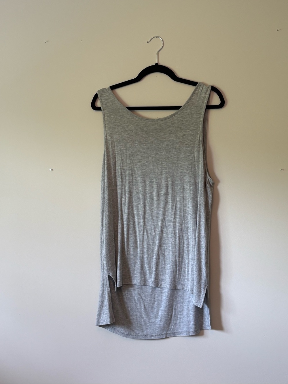 Cyrus Light Gray Sleeveless Tunic Tank Top